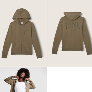 PINK Everyday Fleece Zip-Up Hoodie full zip jacket